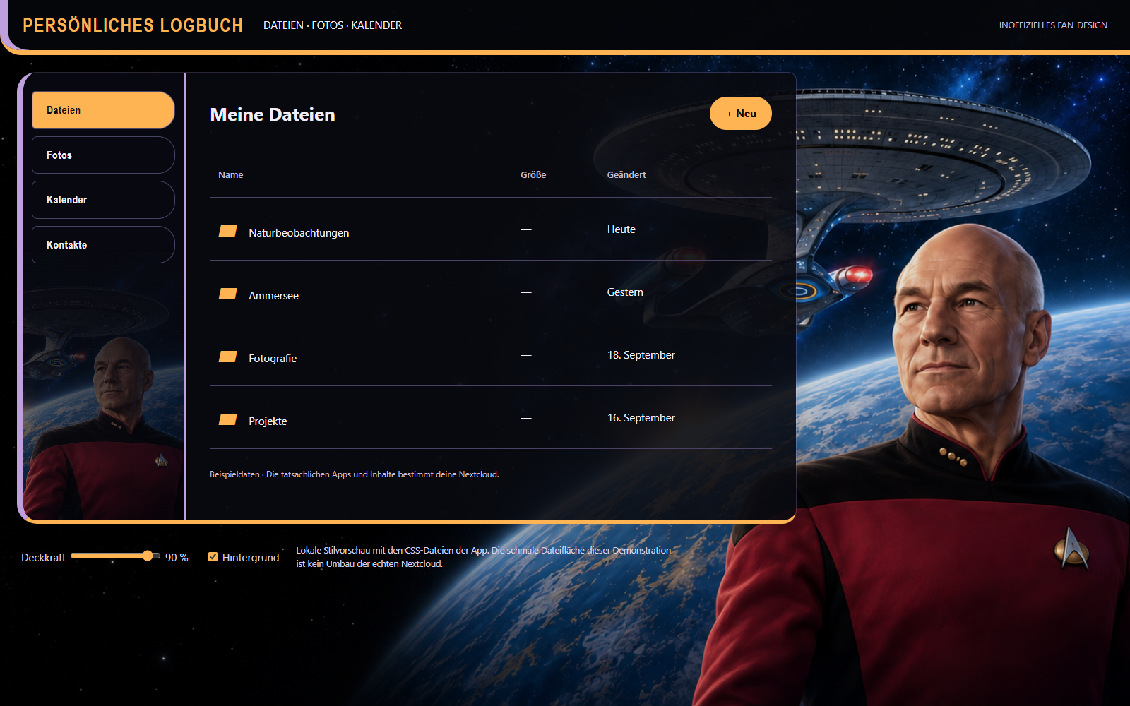Picard Logbook – Nextcloud im Star-Trek-Stil